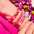 Quartz rose et quartz rose | Or rose | Bracelet double géométrique